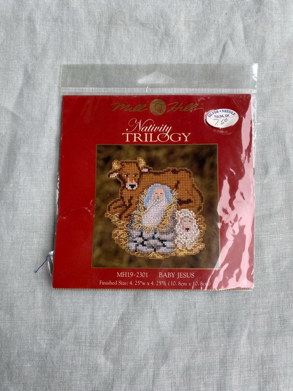 NWT Mill Hill MH19-2301 Baby Jesus nativity perforated paper cross stitch kit
